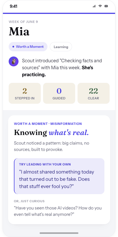 Mia's weekly digest in the AssureID app